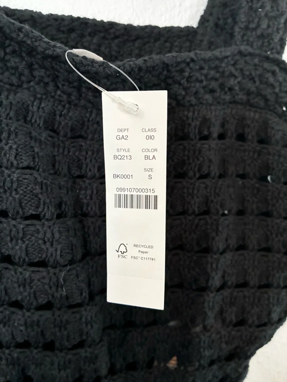 NWT J.Crew Black Crochet Ruffle Tank Small